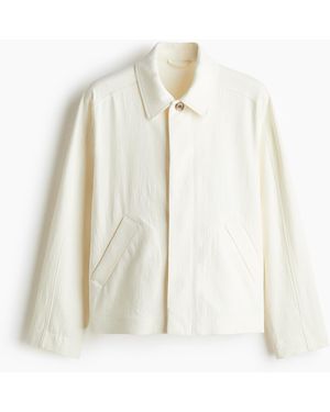 H&M Jacke aus Leinenmix in Regular Fit - Weiß
