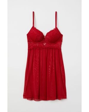 H&M Negligee mit Super-Push-up - Rot