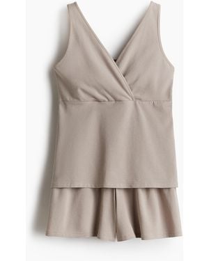 H&M MAMA Stillpyjama aus Baumwolle - Braun