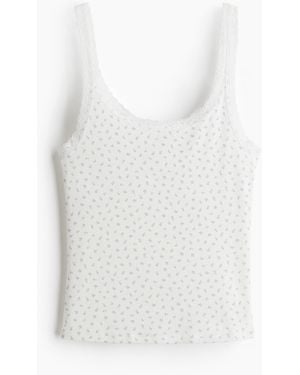 H&M Trägertop mit Spitzenborten - Weiß