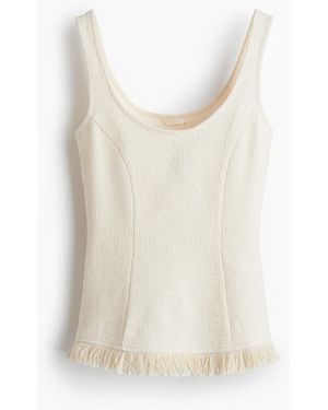 H&M Trägertop aus Bouclé - Weiß