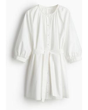 H&M Kleid mit Picot-Besatz - Weiß