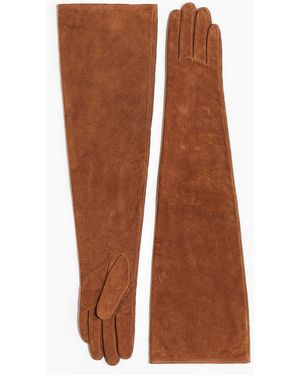 H&M Lange Lederhandschuhe - Braun