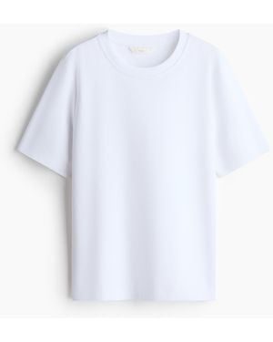 H&M T-shirt Van Katoenen Tricot - Wit