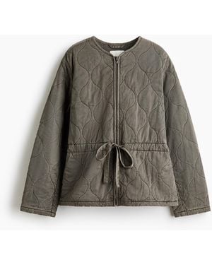 H&M Steppjacke aus Twill - Grau