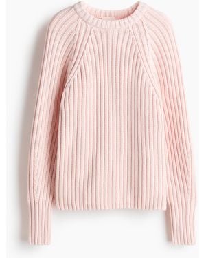 H&M Pullover in Rippstrick - Pink
