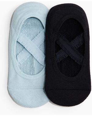 H&M 2er-Pack Pilatessocken - Blau