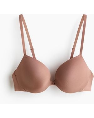 H&M Seamless Push-up Bh Van Microvezel - Naturel