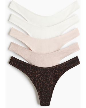 H&M Set Van 5 Katoenen Slips - Naturel