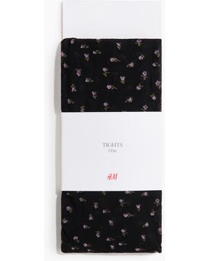 H&M Gemusterte Strumpfhose - Schwarz