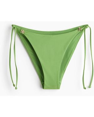 H&M Tie-Tanga Bikinihose - Grün