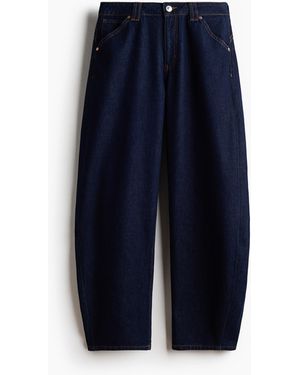 H&M Barrel Regular Waist Jeans - Blau