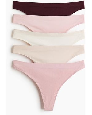 H&M 5er-Pack Tangas Seamless - Pink