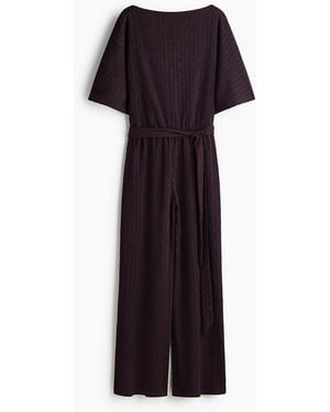 H&M Jumpsuit aus Strukturjersey - Schwarz