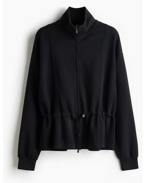 H&M Sweatvest Met Ritssluiting En Peplum - Zwart