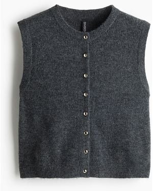 H&M Gestrickte Weste - Schwarz