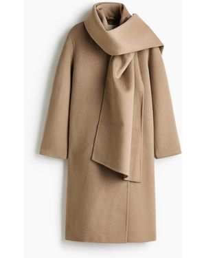 H&M Handgemaakte Jas Van Wolmix - Naturel