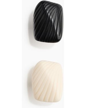 H&M Set Van 2 Chunky Ringen - Zwart