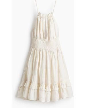 H&M Flared-skirt linen-blend dress - Weiß