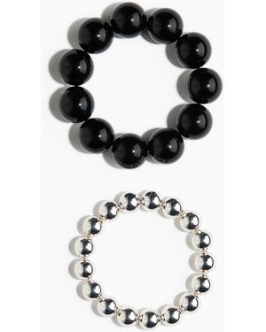 H&M 2er-Pack Perlenarmbänder - Schwarz