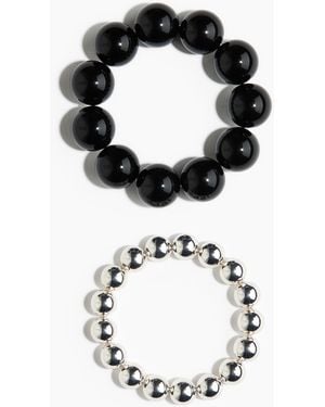 H&M 2er-Pack Perlenarmbänder - Schwarz