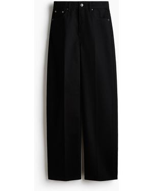 H&M Wide Crease-leg Jeans - Zwart
