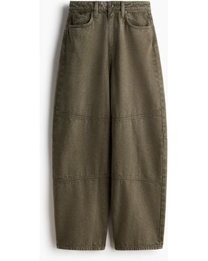 H&M Barrel High Waist Jeans - Groen