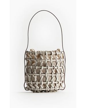 H&M Bucket Bag mit verschlungenen Bändern - Weiß