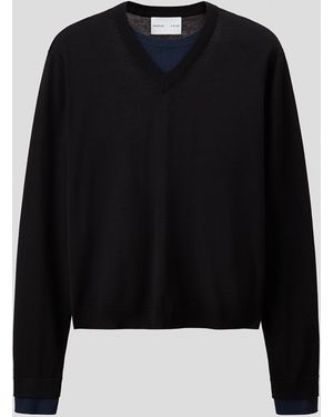 H&M Feinstrickpullover aus Wolle in Regular Fit - Schwarz