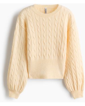 H&M Gebreide Kabeltrui - Naturel