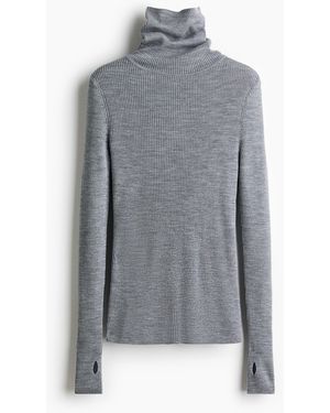 H&M Shirt aus Merinowolle - Grau