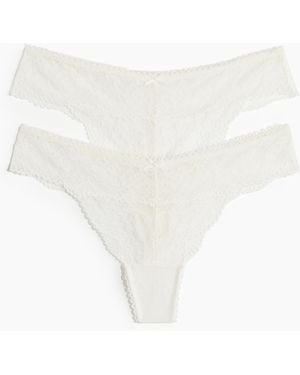 H&M 2er-Pack Tangas aus Spitze - Weiß