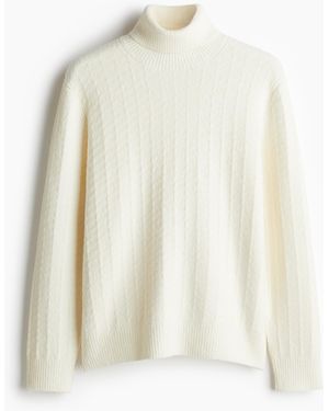 H&M Rollkragenpullover in Regular Fit - Weiß