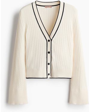 H&M Cardigan in Zopfstrick - Weiß