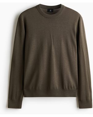 H&M Merinowollpullover in Regular Fit - Grün