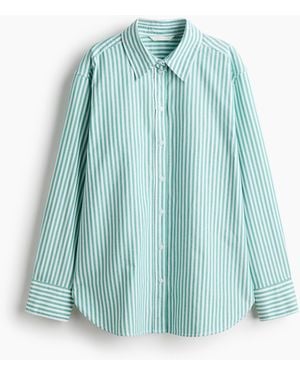 H&M Overhemdblouse Van Oxfordkatoen - Blauw