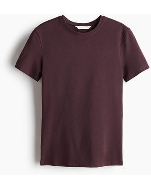 H&M Figurbetontes T-Shirt aus Baumwollgemisch - Lila