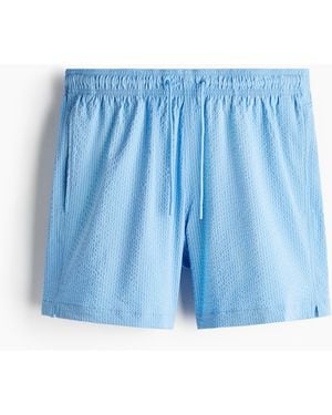 H&M Badeshorts aus Seersucker - Blau
