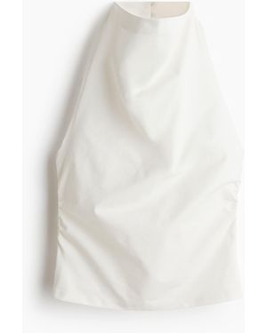 H&M Drapiertes Neckholder-Top - Weiß