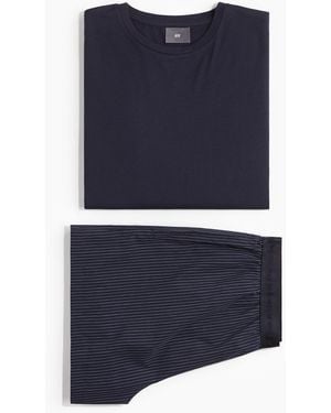H&M Coolmax® Pyjama mit T-Shirt und Shorts - Blau