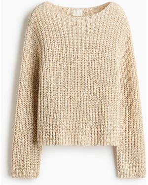 H&M Pullover mit U-Boot-Ausschnitt - Natur