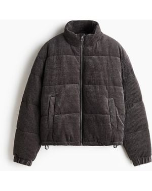 H&M Corduroy Pufferjack - Zwart