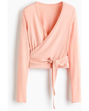 H&M Sportshirt im Wickelschnitt aus Modal - Pink