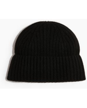 H&M Gerippte Kaschmirmütze - Schwarz