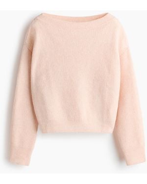 H&M Oversized Pullover mit U-Boot-Ausschnitt - Pink