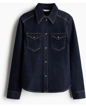 H&M Denim Overhemdblouse - Blauw