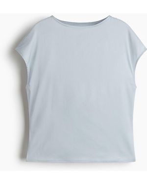 H&M Satijnen Top Met Cut-out - Blauw