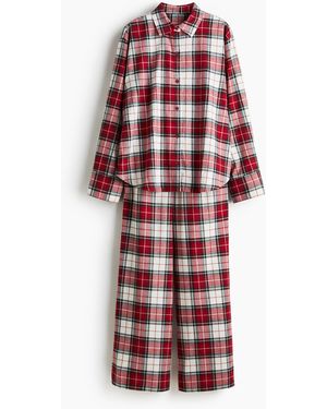 H&M Pyjama aus Baumwollflanell - Rot