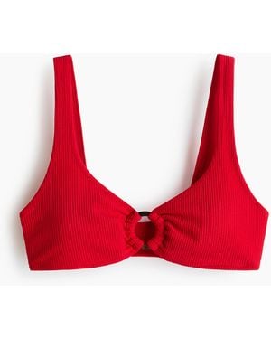 H&M Wattiertes Bikinitop - Rot