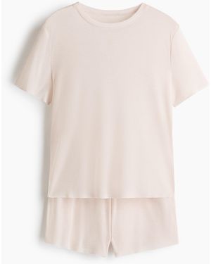 H&M Pyjama aus Jersey - Weiß